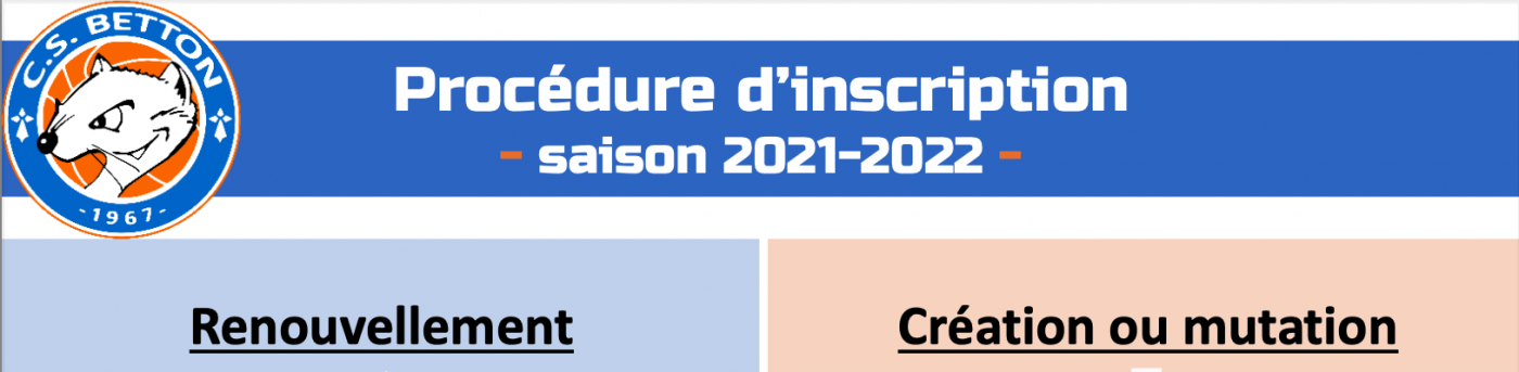 Procédure d'inscription 2022-2023